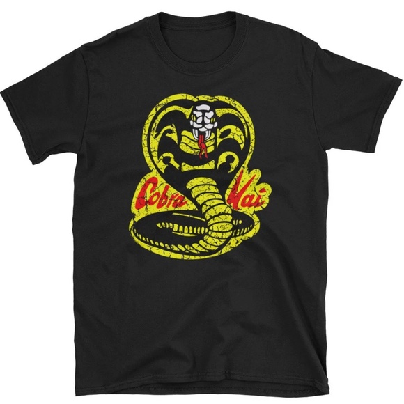 Men's Large Karate Kid Cobra Kai T-Shirt Retro BLK - Picture 1 of 3
